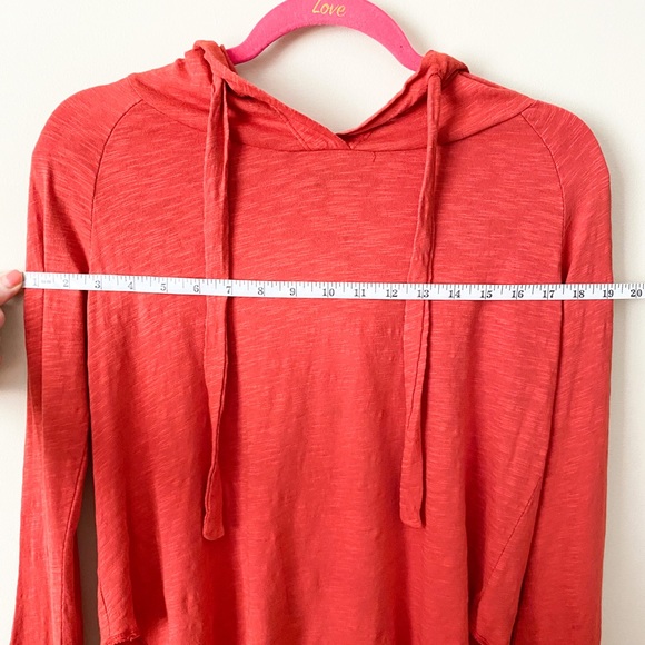 Bobi Red Long Sleeve Tee With Hood Size Small - Picture 3 of 6